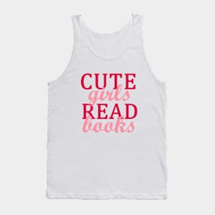 Pink Cute Girls Read Books Tank Top